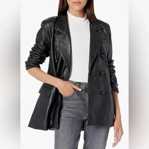 Blank NYC Black Faux Leather Blazer